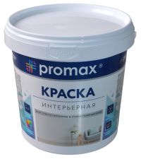 Миниатюра: Краска 1,5кг, акриловая, для стен и потолков PROMAX белая (8)
