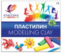 Миниатюра: Пластилин 10цв.,200гр. ЛУЧ Классика 7с304 со стеком