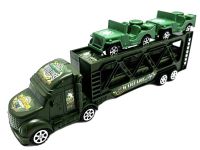 Миниатюра: Автовоз Военный + 2 танка + 2 джипа 32*13см / коробка  JL009-8