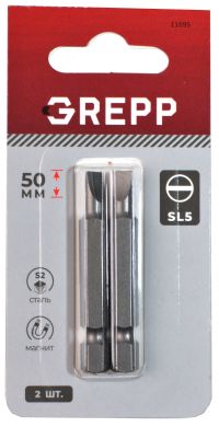 Миниатюра: Набор бит 2шт (SL5*50 мм) сталь S2 GREPP
