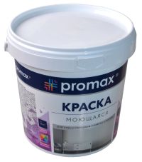 Миниатюра: Краска 1,5кг, акриловая, моющаяся для стен и потолков PROMAX белая (8)
