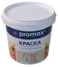Миниатюра: Краска 1,5кг, акриловая, для потолков и верхних частей стен PROMAX белая (8)