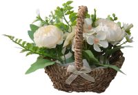 Миниатюра: Цветок искусственный 15*12*15см в корзинке