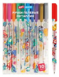 Миниатюра: Набор гелевых ручек ArtSpace Space Bunny 10шт.,10цв.,1,0мм,металлик,ПВХ бокс