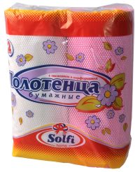 Миниатюра: Полотенца бумажные 1сл 2шт СОЛФИ