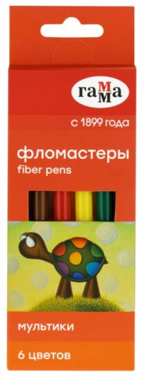 Миниатюра: Фломастеры 6цв. ГАММА Мультики смываемые ,к/к