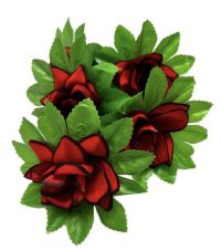 Миниатюра: Цветы искусственные Букет Роза 5шт 48см красная с черной каймой BUK2-55 @