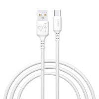 Миниатюра: Кабель для зарядки мобильного телефона разъем USB/USB-C, 100см, 3А, 18Вт, TPE BY Fusion белый