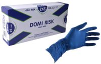 Миниатюра: Перчатки латексные повышенной прочности размер S High Risk синие коробка 25 пар @