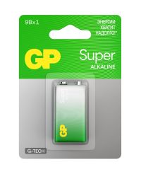 Миниатюра: Батарейка GP G-tech 6F22 SUPER ALKALINE 1604AA21-5CRSBC1 BL-1