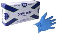 Миниатюра: Перчатки латексные повышенной прочности размер XL High Risk синие коробка 25 пар @