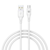 Миниатюра: Кабель для зарядки мобильного телефона разъем USB/USB-C, 100см, 3А, 36Вт, силикон BY Twist белый