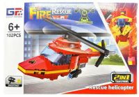 Миниатюра: Конструктор Fairy Rescue Пожарный вертолет Трансформер 102дет. 18.5*4*12.7cм/ коробка 123-937