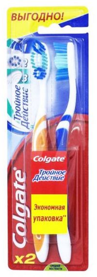 Миниатюра: Зубная щетка Colgate Тройное Действие 1+1, средняя