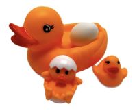 Миниатюра: Игрушки резиновые Утка и 2 утенка, яйцо 16*10см сетка 2726-3