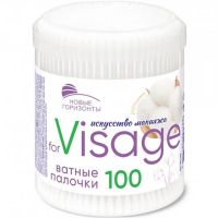 Миниатюра: Ватные палочки 100шт НОВЫЕ ГОРИЗОНТЫ for Visage банка
