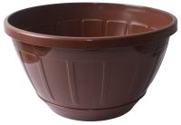 Миниатюра: Горшок для цветов пласт. 5,3л (кашпо), с поддоном Практик цвет молоч.шоколад (20)