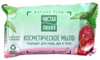 Миниатюра: Мыло туалетное 75гр Чистая линия Клубника и базилик