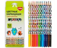 Миниатюра: Карандаши 12цв. INTELLIGENT Котики трёхгр.,заточ.,к/к