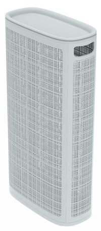 Миниатюра: Корзина для белья пласт. 60л (430*200*800мм), узкая, сборная, плетеная Лен серая (1)