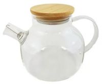 Миниатюра: Чайник заварочный стекло 600л с бамбуковой крышкой