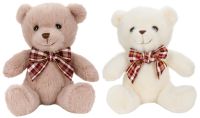 Миниатюра: Игрушка мягкая 17см Мишка с бантиком 2 цвета