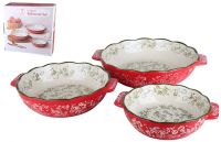 Миниатюра: Форма для запекания (выпечки) 3шт (20*17*5см/24*20.5*6см/29*25.5*6см) фарфор