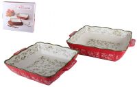 Миниатюра: Форма для запекания (выпечки) 2шт (23.5*20*6см/28*24.5*6.5) фарфор