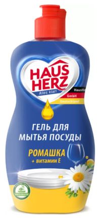 Миниатюра: Средство для мытья посуды 450мл Haus Herz Ромашка и Витамин Е  (7)