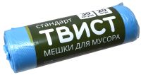 Миниатюра: Мешки для мусора 30л 20шт (490*600мм*10мкм) ПНД в рулоне Стандарт синие (50)